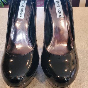 Black Patent Leather Heels - Perfect Shape!